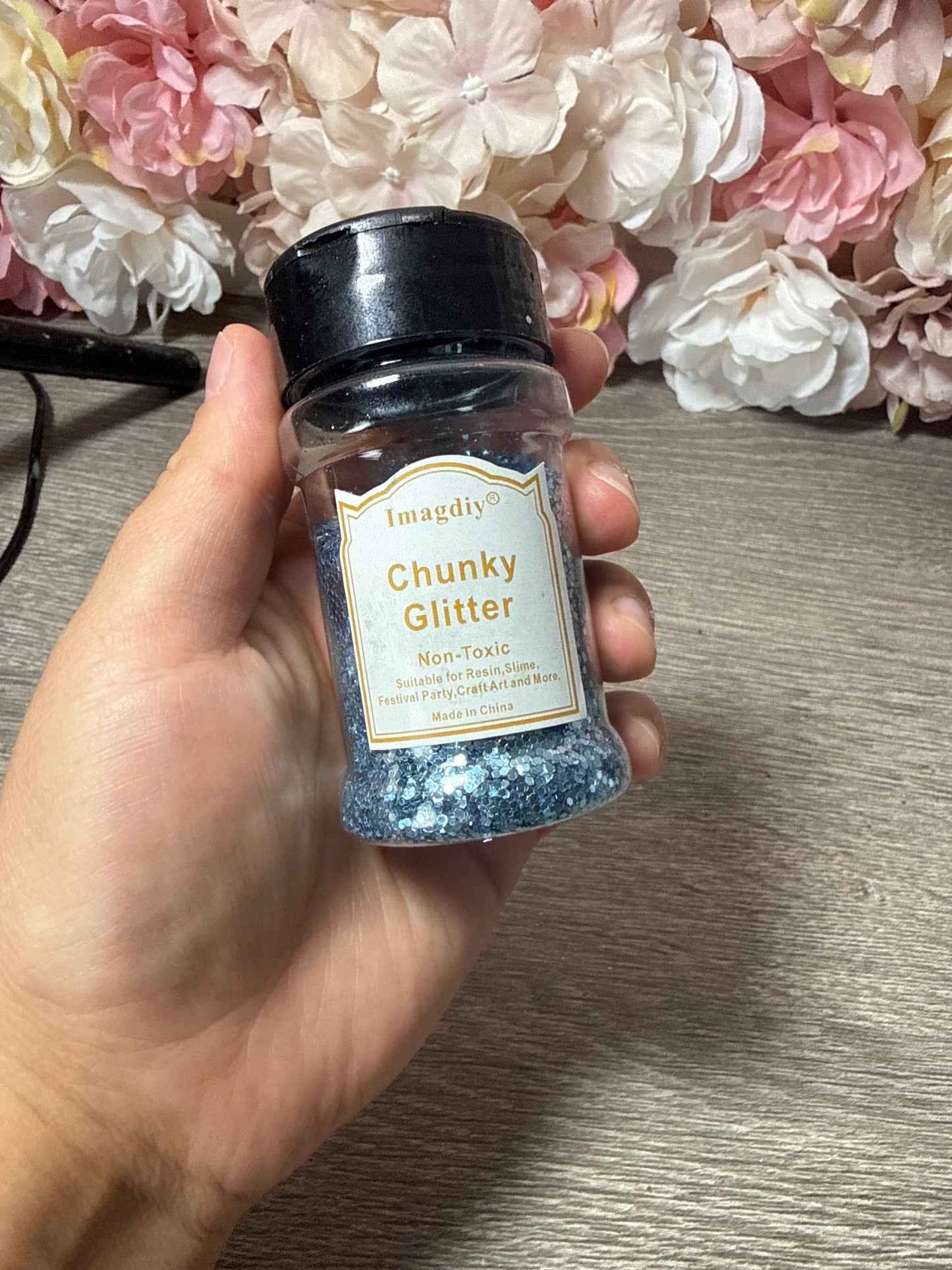 Chunky Glitter Hellblau – ca. 1/4 benutzt