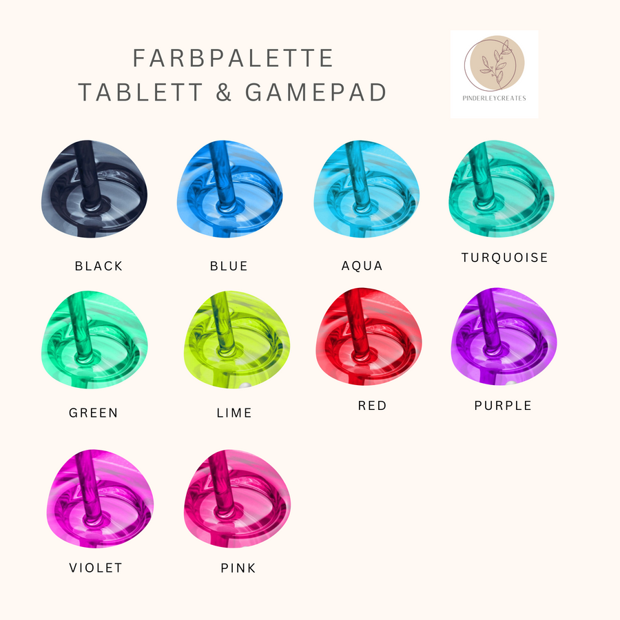Personalisiertes Tablett mit Gamepad "Transparent" in deiner Wunschfarbe