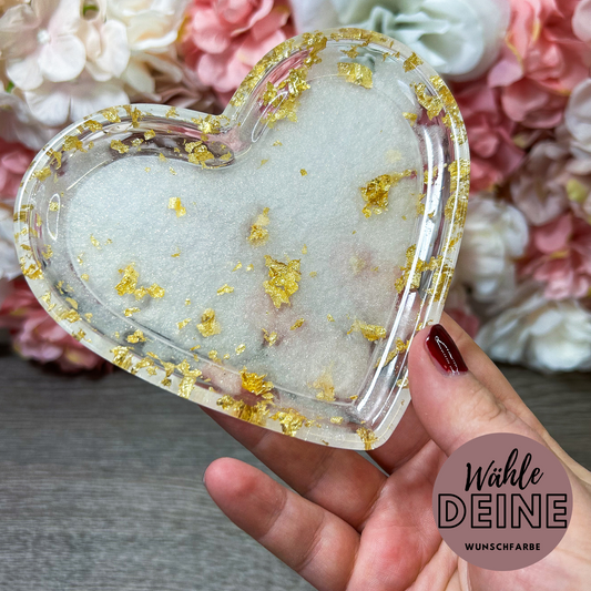 Schmucktablett "Herz" in deiner Wunschfarbe