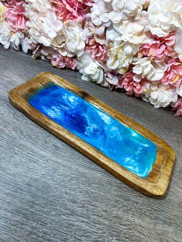 Mangoholztablett mit Resin veredelt