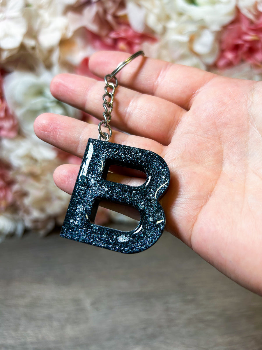 Schlüsselanhänger "Buchstabe" im Glitzer-Design