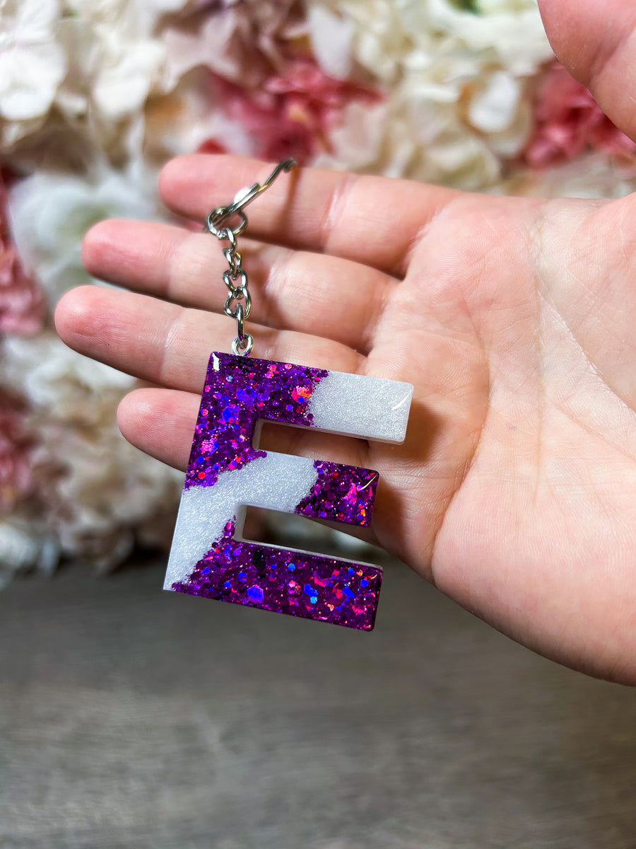 Schlüsselanhänger "Buchstabe" im Glitzer-Design
