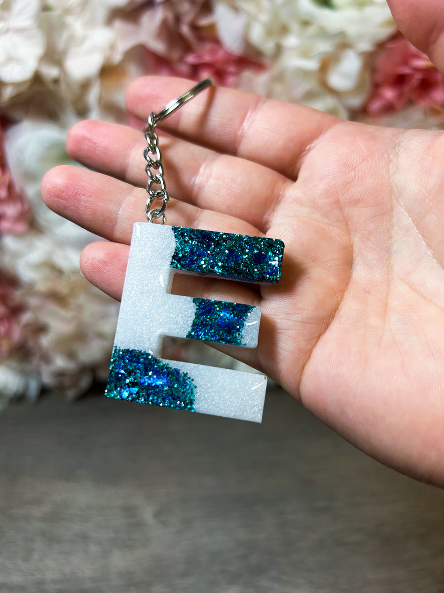 Schlüsselanhänger "Buchstabe" im Glitzer-Design