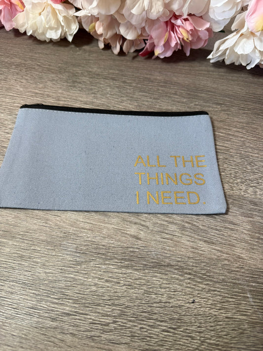 kleine Kosmetiktasche mit Print All the things i need