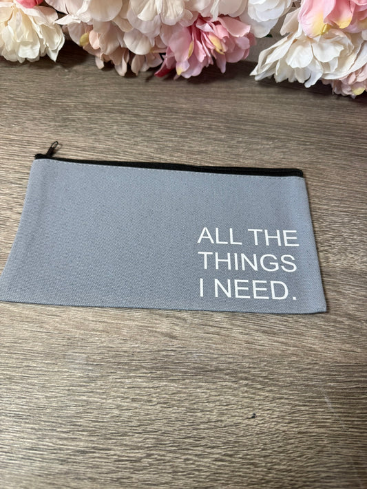 kleine Kosmetiktasche mit Print All the things i need