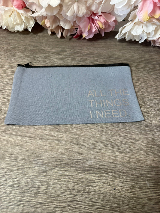 kleine Kosmetiktasche mit Print all the things i need