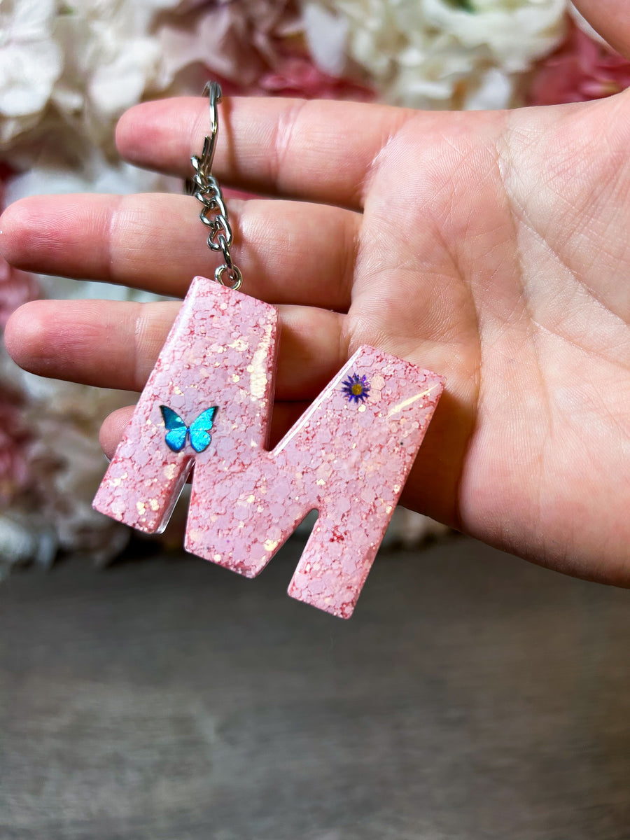 Schlüsselanhänger "Buchstabe" im Glitzer-Design