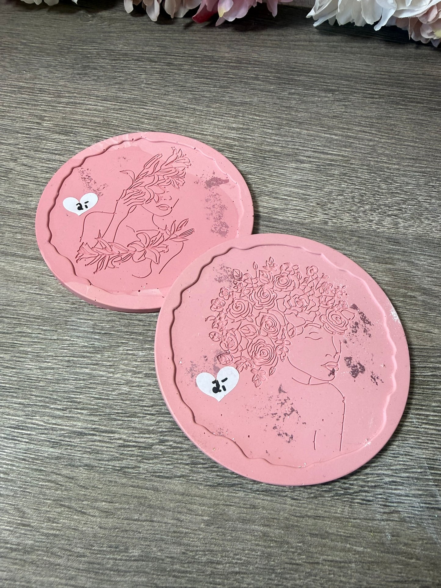 2-teiliges Set Platten/Untersetzer aus Raysin