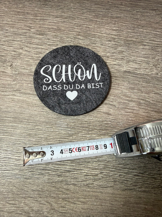 kleiner Filzuntersetzer mit Print