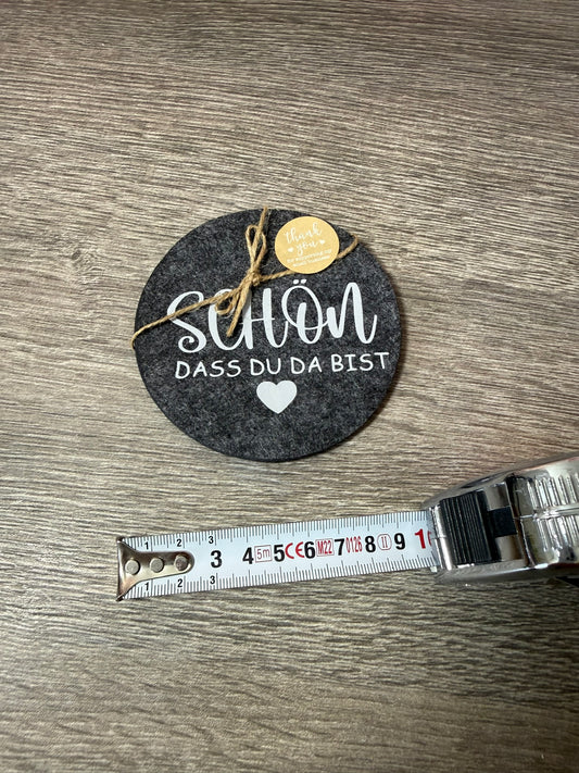 kleiner Filzuntersetzer mit Print