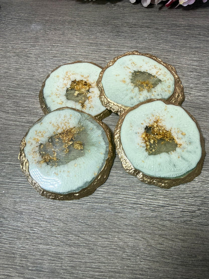 4-teiliges Untersetzerset mit Halterung