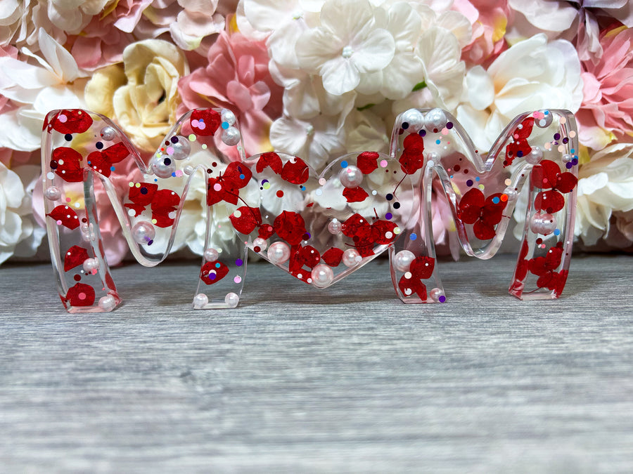 Standschild "Mom" in verschiedenen Designs