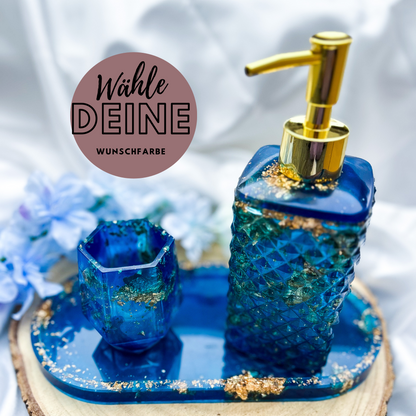 3-teiliges Seifenspender Set aus Resin