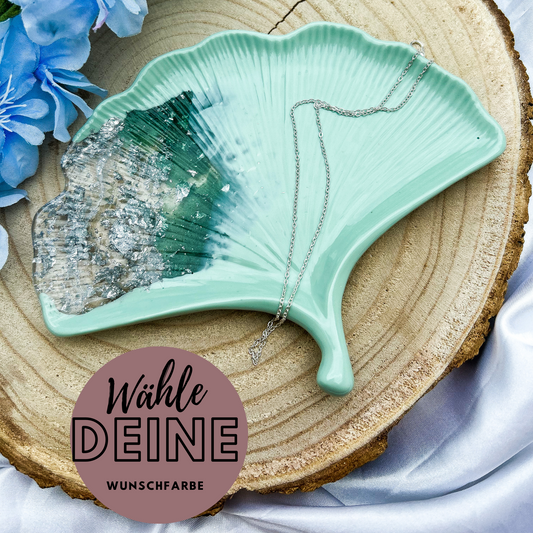Handgefertigtes Tablett "Ginko" in in deiner Wunschfarbe