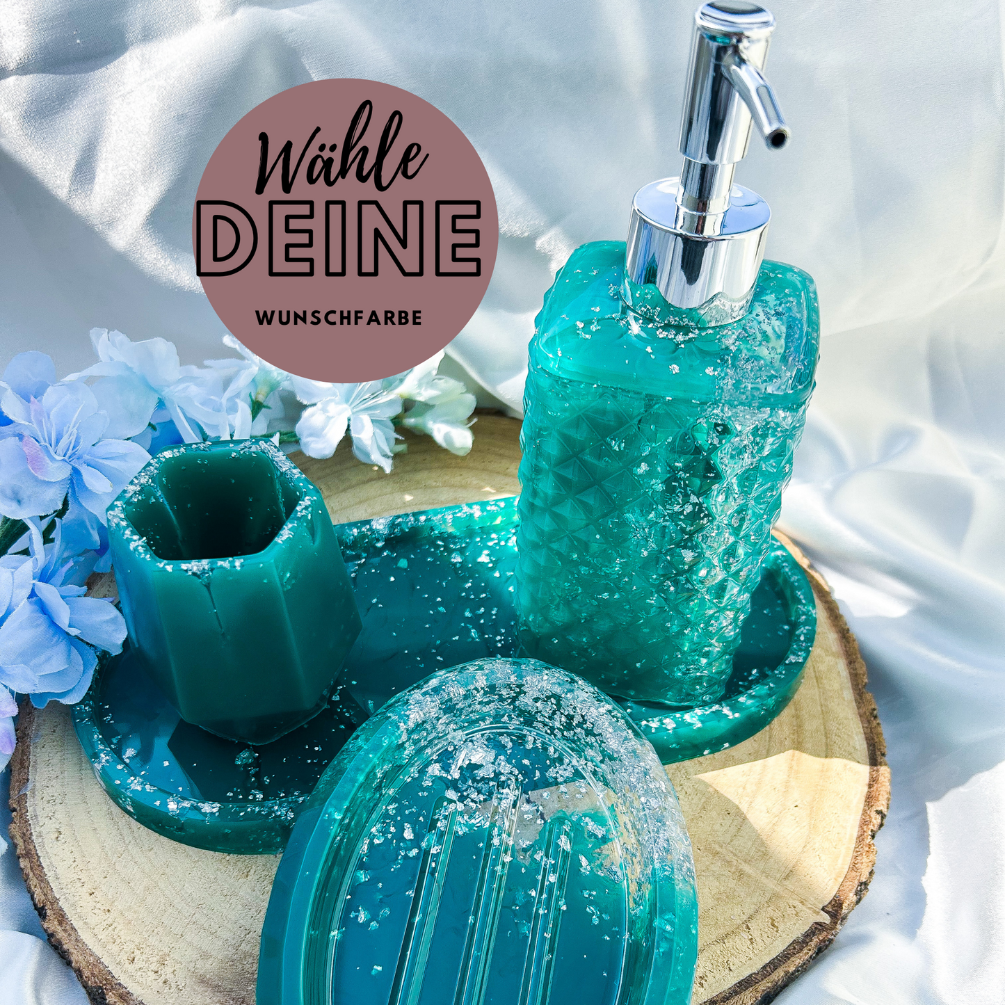 4teiliges Seifenspender Set,Badezimmer Set