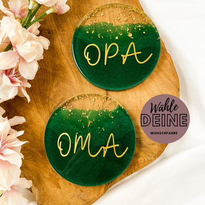 Personalisierte Untersetzer für Gläser aus Resin in deiner Wunschfarbe