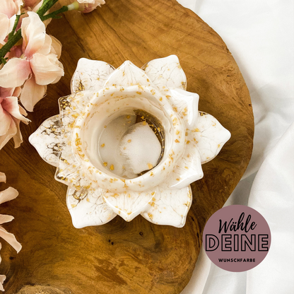 Teelichthalter "Lotus" in deiner Wunschfarbe