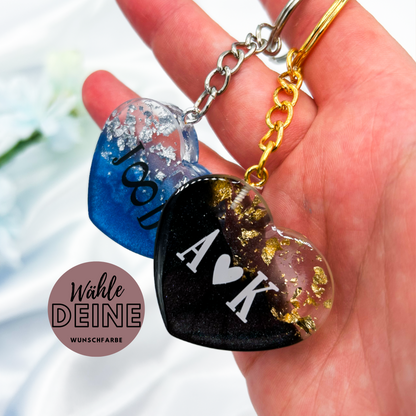 Personalisierter Schlüsselanhänger Herz aus Resin