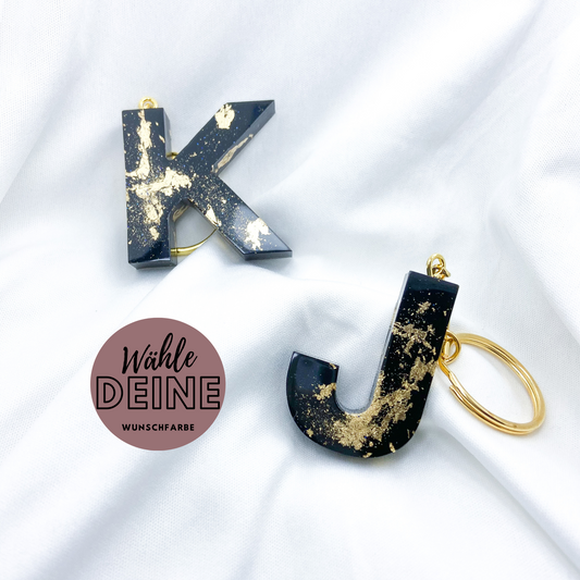 Schlüsselanhänger Buchstaben im Marble-Design