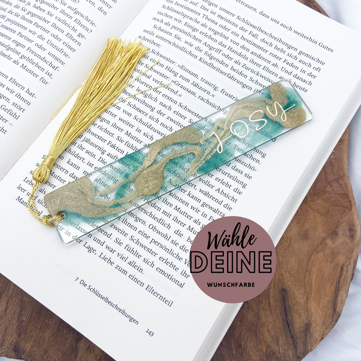 Personalisiertes Lesezeichen in deiner Wunschfarbe