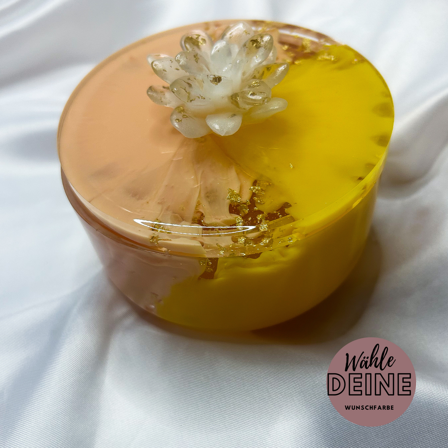 Dose mit Blütenknauf in deiner Wunschfarbe