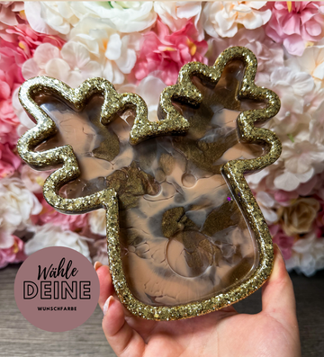 Dekotablett "Rentier"  in deiner Wunschfarbe