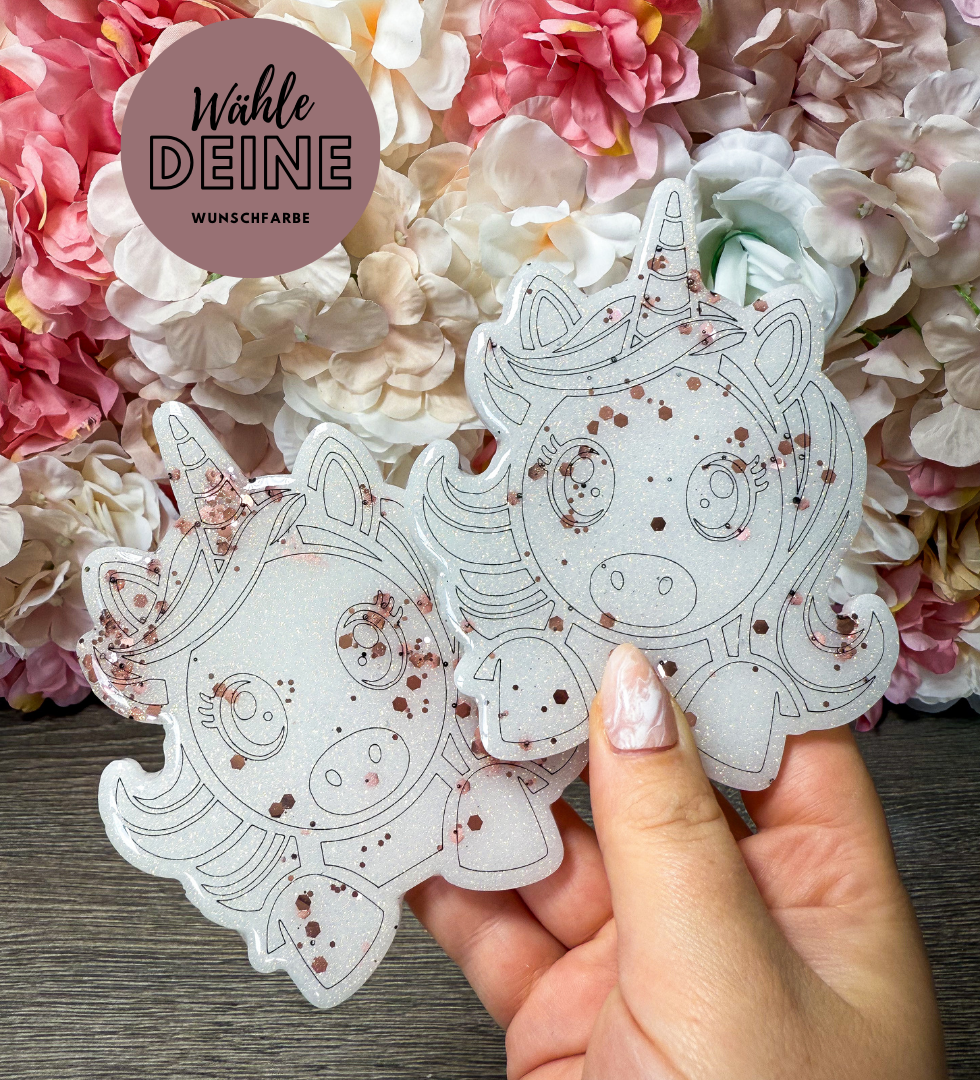 Untersetzerset "Einhorn" in deiner Wunschfarbe