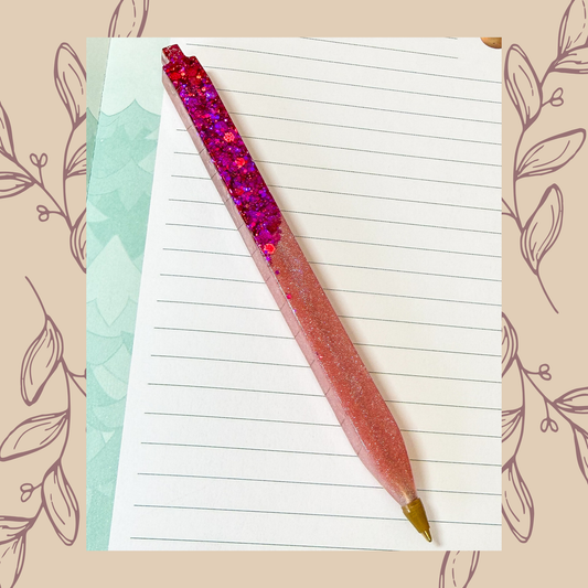 Handgefertigter Kugelschreiber mit auswechselbarer Miene - Watermelon Pink