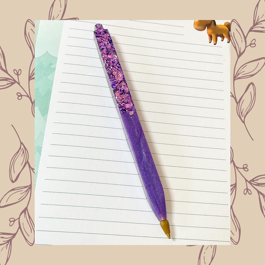 Handgefertigter Kugelschreiber mit auswechselbarer Miene - Wisteria Purple