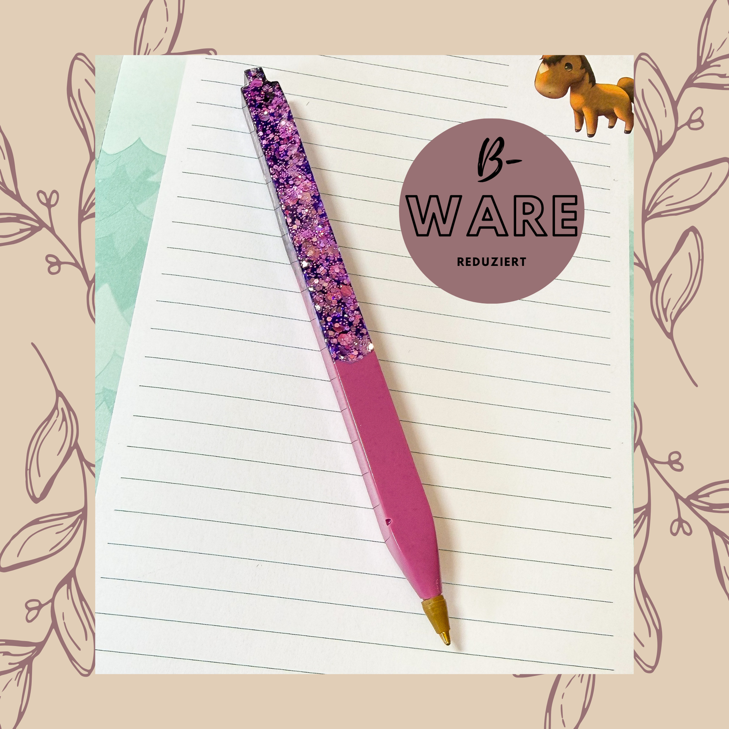 Handgefertigter Kugelschreiber mit auswechselbarer Miene - Purple B-Ware